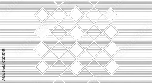 Abstract design with central diamond cluster overlaying horizontal line texture.