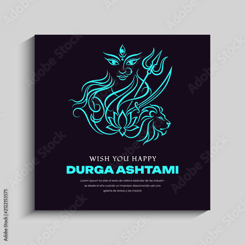 Happy Durga Ashtami Social Media Instagram square Post Banner