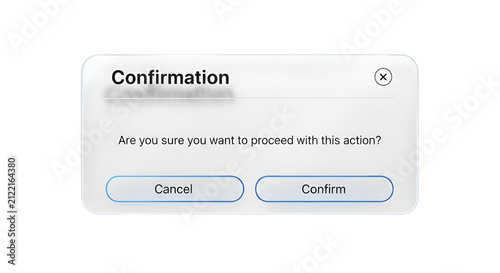 White Confirmation Dialog Box Displayed on Black Screen Interface