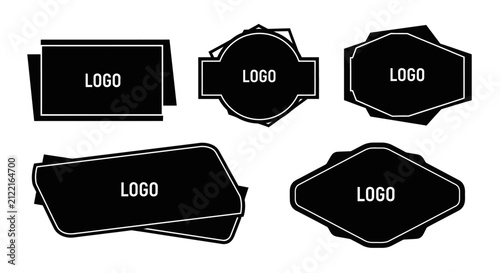 Logo badge template silhouettes.