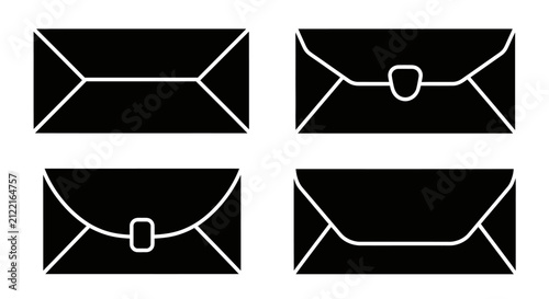 Mailing envelope and letter silhouette collection.