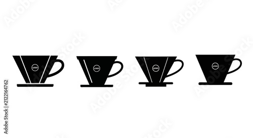 Manual pour-over coffee dripper and brewing icons.