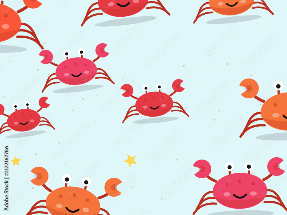 Fototapeta premium Playful Crab Pattern for Beach Lovers
