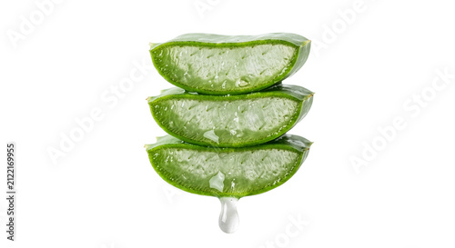 Fresh Aloe Vera Isolated on White Background Healthy Organic Vegetable Ingredient Closeup
