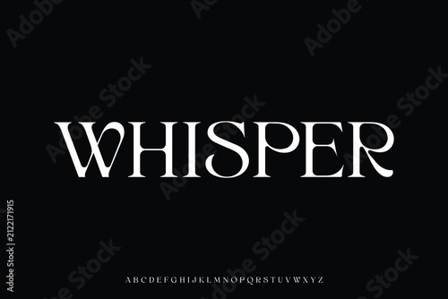 Elegant minimalist whisper alphabet display font vector for logo branding design