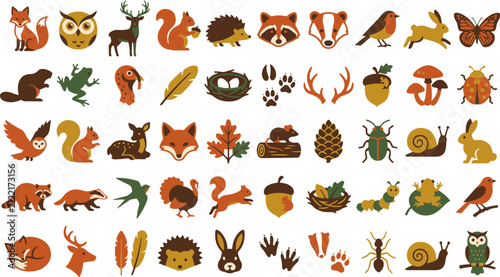 Set of Colorful Fire Flame Icons Vector Collection with Cartoon Nature Elements, Seamless Pattern Design, Holiday Decoration Symbols and Creative Illustration Objects