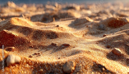 Golden sand dunes, close-up.  Soft, warm light