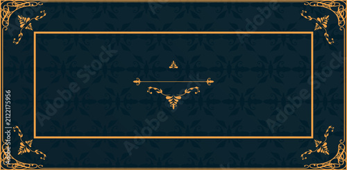 Luxury golden frames with victorian style in black background Free Vector