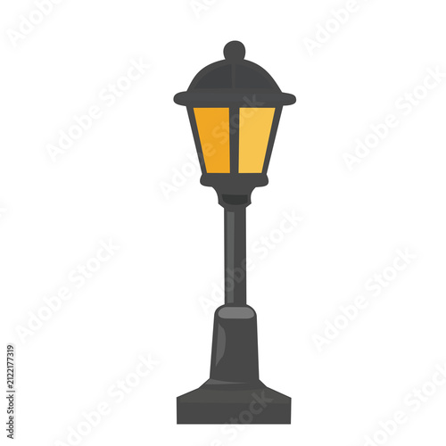 Classic Street Lamp Flat Illustration