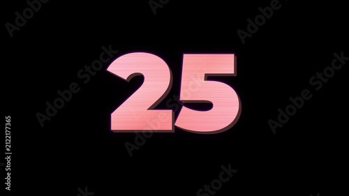 Pink metallic figures decrementing from thirty for high-impact openers within this Metal numbers countdown 30 on black background 4k footage, Huge metal countdown footage. 4k video