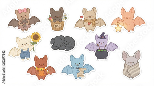 Bat Character Bundle with Different Poses