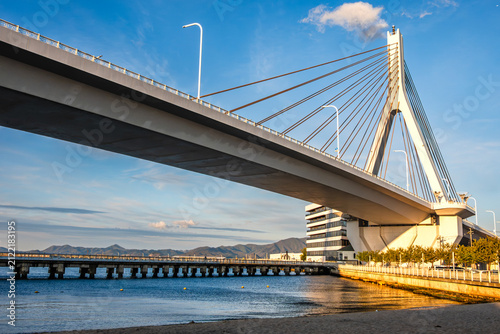 Towering bridge in Aomori, Japan catching the afternoon light.