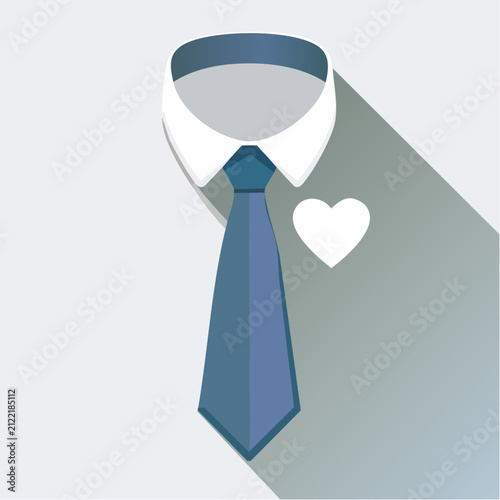 A Blue Tie and a Heart Icon Representing Love for Father's Day Celebration
