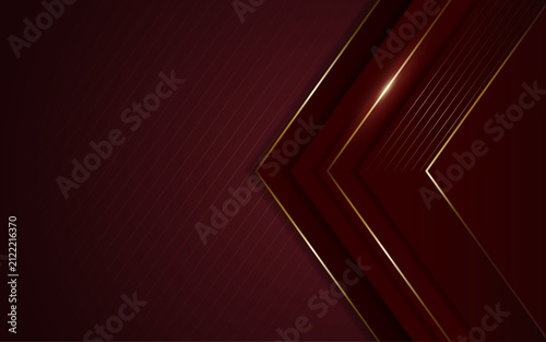 Luxury Burgundy and Gold Geometric Corporate Background with Modern Arrow Shapes, Elegant Business Presentation Template
