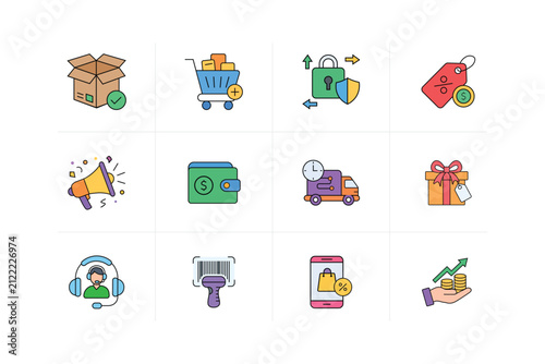 E-Commerce and Shopping Vector Icons Set