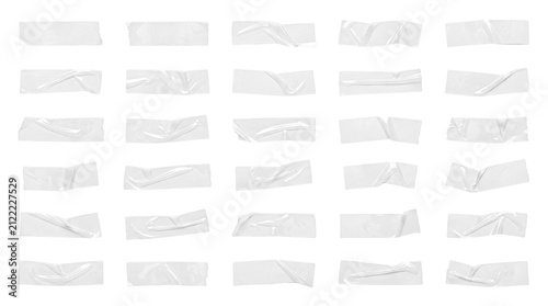 Quadro su tela White semi transparent adhesive tape strips on white background