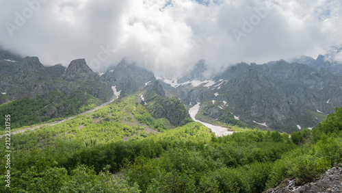 North Ossetia. Tsei Gorge. Skazsky Glacier
