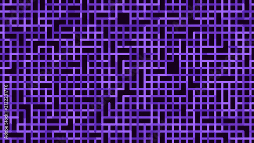 Abstract Purple Geometric Shapes Labyrinth Pattern Illustration on Dark Background