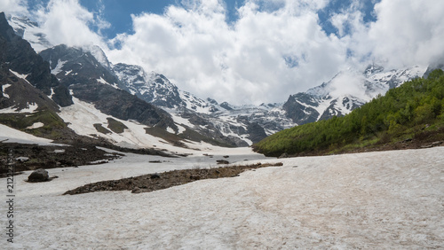 North Ossetia. Tsei Gorge. Skazsky Glacier