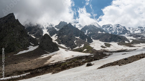 North Ossetia. Tsei Gorge. Skazsky Glacier