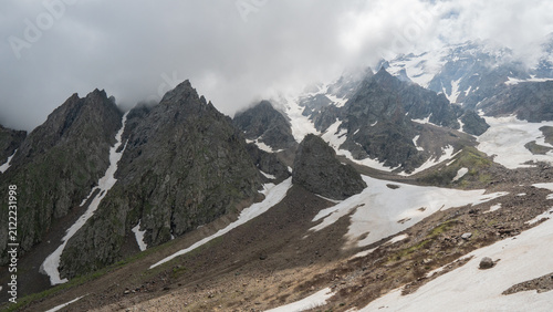 North Ossetia. Tsei Gorge. Skazsky Glacier