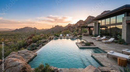Scenic Mountain View: Large Pool As Stunning Background A with view of