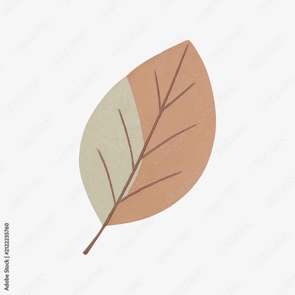 Obraz premium Minimalist autumn leaf illustration.