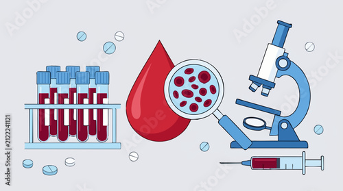 Cuadro en lienzo Medical laboratory equipment for blood analysis and health research