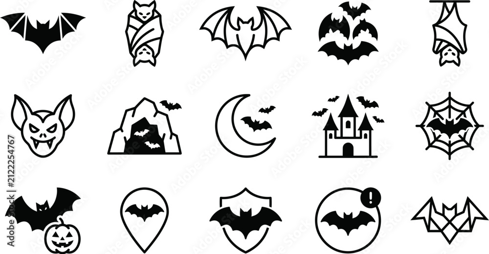 Fototapeta premium Scarecrow Silhouettes Collection Of Black Vector Illustrations On A White Background