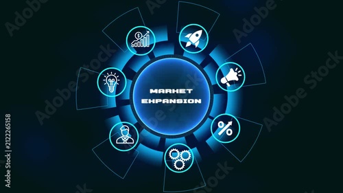 Market Expansion Strategy for Global Business Growth International Development and Competitive Advantage Concept