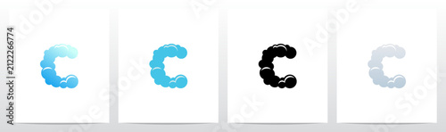 Cloud Smoke Fog Haze Shape Letter Initial Logo Design C