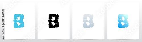Cloud Smoke Fog Haze Shape Letter Initial Logo Design B