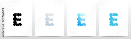 Cloud Smoke Fog Haze Shape Letter Initial Logo Design E