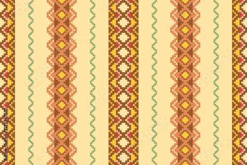 Ethnic geometric pattern seamless background in earth tone colors for textile fabric print, bohemian home decor, and wrapping paper vector.