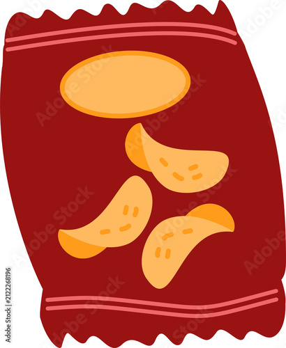 Bild auf Leinwand chips junk food, processed food illustration