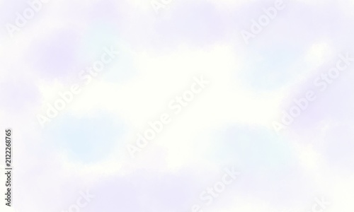 Soft pastel purple watercolor wash background, gentle cloud texture frame for design template