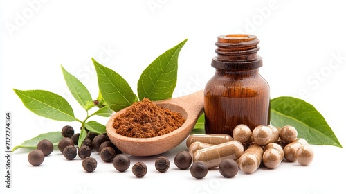 Natural herbal remedies ingredient composition.