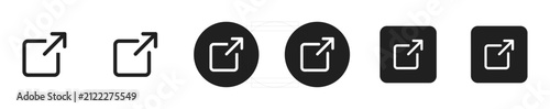 external link icon set. external link vector icon set for website navigation page redirection open in new tab and user interface design