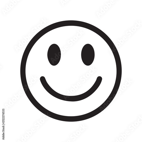 Smiley face black silhouette vector illustration