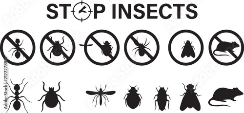 Cuadro en lienzo Anti Pest and Insect Sign Vector