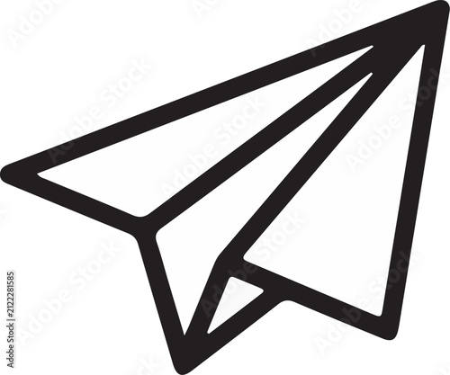 Фотография telegram icon or Paper Airplane Line Icon Vector Illustration Isolated on White