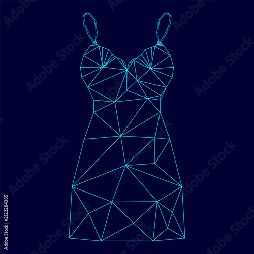 Foto Sundress combination or nightie low poly triangulation triangulated polygonal el