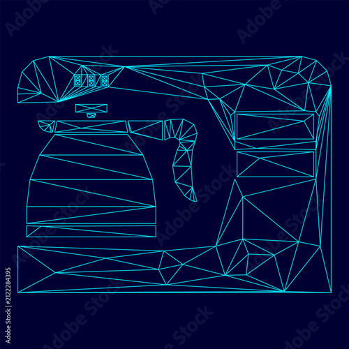 Foto Coffeemaker coffee machine low poly triangulation triangulated polygonal electri