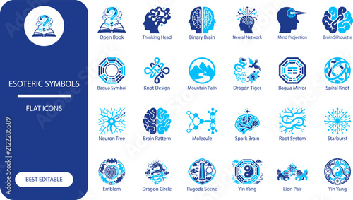 Fotografía Esoteric symbols icon set