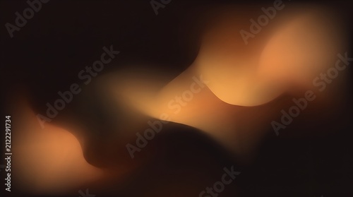 Abstract Moody Dark Warm Copper Amber Smoke Waves Background with Soft Light Vignette