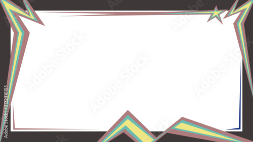Abstract blue geometric frame background template with sharp dynamic border lines and star element for gaming banner card presentation poster design