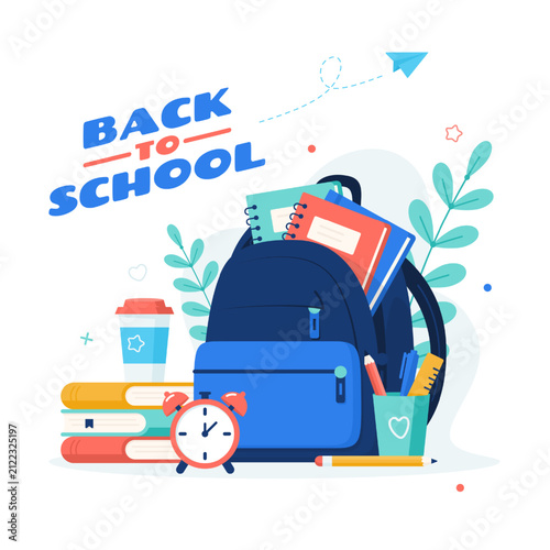 Back to school Backpack with school supplies