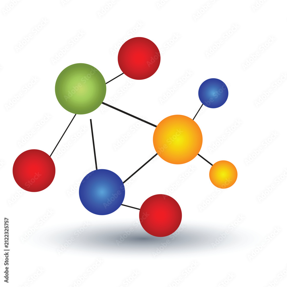 Fototapeta premium Molecular-Structure and Complex Chemical Bond Networks