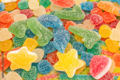 Assorted gummy candies.  Jelly  sweets.