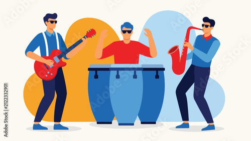 Canvastavla live music band performance with guitarist, percussionist and singer, entertainm